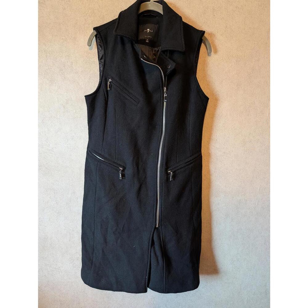 7 FOR ALL MANKIND black moto vest dress sz S